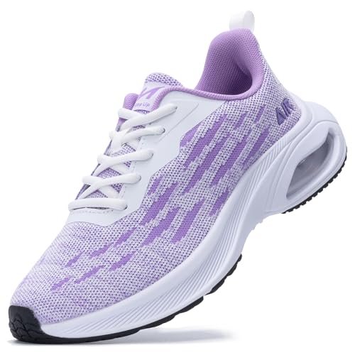 Autper Womens Air Tennis Running Shoes Lightweight Walking Sneakers for Jogging Gym Sports Comfort Footwear BlackGrey US 6.5