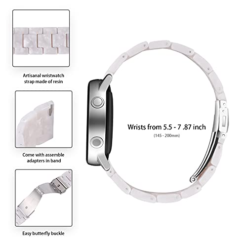 LAREDTREE Resin 20mm Watch Band Compatible with Samsung Galaxy Watch 5 Band 40mm 44mm/Galaxy Watch 4 40mm 44mm/Active 2 Watch Bands 40mm 44mm/Active 40mm/Watch 4 Classic 42mm 46mm, Watch 3 41mm Women