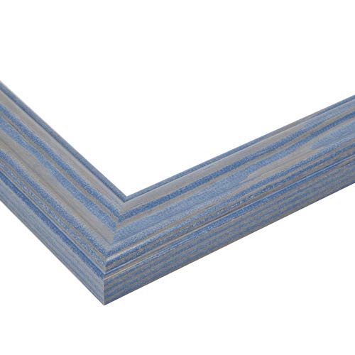 ArtToFrames 10x10 Inch Blue Picture Frame, This 1.5" Custom Wood Poster Frame is Deep Periwinkle Barnwood Style Frame, for Your Art or Photos - Comes with Regular Glass, WOM0066-56673-YBLU-10x10