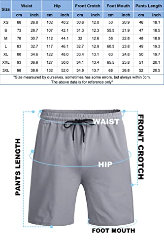 COOFANDY Men's 2 Pack Gym Workout Shorts Quick Dry Bodybuilding Weightlifting Pants Training Running Jogger with Pockets (Light Khaki/Grey, Small)