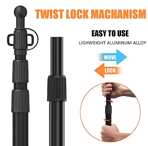 WILDROAD Tarp Poles Tent Poles Canopy Poles 7.7 ft, Telescoping Aluminum Poles with Non-Slip Aluminum Cone Bottom, Portable and Lightweight Camping Gear for Camping and Awnings, Set of 2