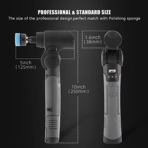 SPTA Cordless Mini Car Polisher, 12V Micro Cordless Scratches Killer Car Polisher RO/DA Mini Car Polisher for polishing, Sanding and Cleaning