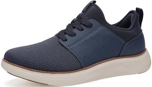 YOLARK Men Casual Dress Shoes Hands Free Slip On Fashion Sneakers Lightweight Breathable Walking Shoes Gym Tennis Athletic(Blue 11.5)