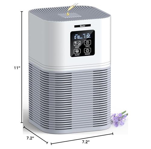 VEWIOR Air Purifiers for Home, HEPA Air Purifiers for Large Room up to 600 sq.ft, H13 True HEPA Air Filter with Fragrance Sponge 6 Timers Quiet Air Cleaner for Pets Dander Odor Dust Smoke Pollen