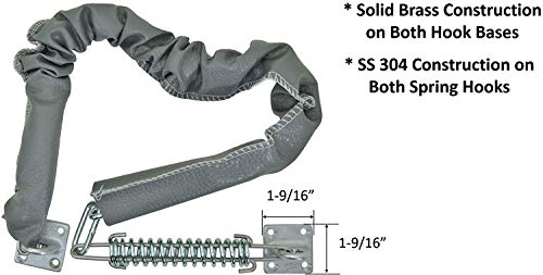 QCAA Extra Heavy Storm Door Chain Check, 25-1/2" Length, Zinc Die Cast Bracket, Matte Black, Steel Hook, Plastic Tube, 1 Pack, Made in Taiwan