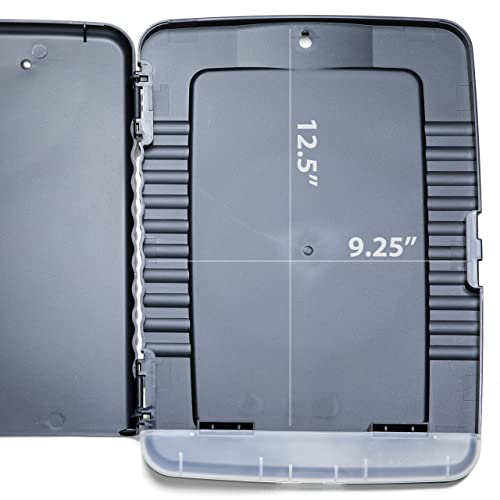 Officemate Slim Clipboard Storage Box, Charcoal (83303)