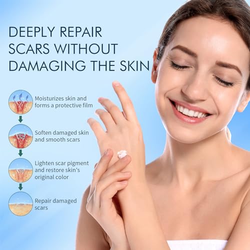 Rvlaim Scar Cream Gel, Advanced Silicone Scar Gel, Professional Scar Removal Cream for Surgical Scars, Stretch Mark, Keloid Bump, C-Section, Burn, Old and New Scars 1.7 oz(50g)