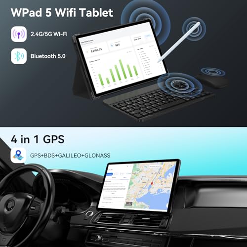 Headwolf Android 14 Tablet 10 inch Tablets, WPad5 Octa Core FHD 1920 * 1200 Display Android Tablet, 8GB RAM + 128GB ROM, Widevine L1 Support, 5500mAh, WiFi Tablet PC