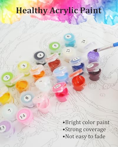TOCARE Butterfly Paint by Numbers Kit for Adults Beginners, Flowers Paint by Number Butterfly for Adults Teens, Adults’ Paint-by-Number Kits on Canvas 16x20inch