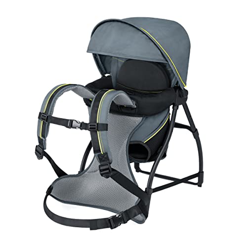 Chicco SmartSupport Aluminum Frame Backpack Carrier, Lightweight Baby Backpack Carrier | Solar/Grey