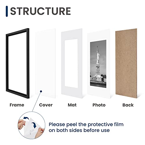 ENJOYBASICS 18x24 Picture Frame, Display Poster 16x20 with Mat or 18 x 24 Without Mat, Wall Gallery Photo Frames, White, 2 Pack