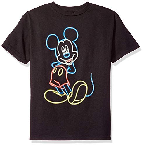 Disney Boy's Mickey Mouse Short Sleeve T-shirt, Mouse black, XL