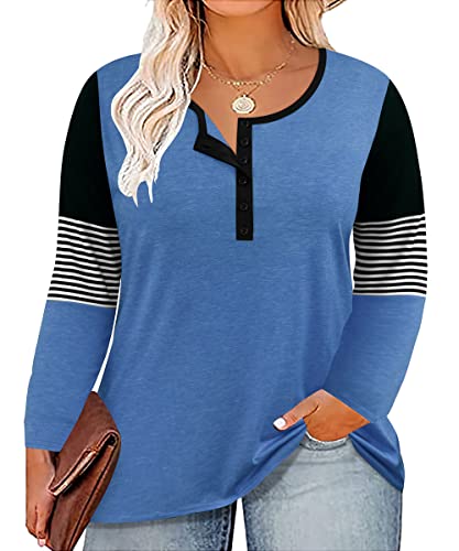 TIYOMI Plus Size Criss Cross Purple Tie Dye Tops for Women V Neck Shirts Pullover Long Sleeve Tunics Fall & Winter Blouse XL 14W 16W
