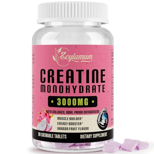 Creatine Monohydrate for Women, Creatine Supplement 3000 MG, with Hydrolyzed Collagen, BCAA, for Muscle Builder & Strength, Energy Boost, Faster recovery, Vegan, Non-GMO, Sugar Free, 30 Servings