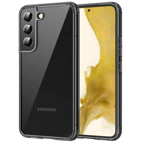 JETech Case for Samsung Galaxy S22 5G 6.1-Inch, Non-Yellowing Shockproof Bumper Protective Phone Cover, Anti-Scratch Hard PC Back (Black)