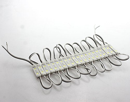 REXTiN Super Bright 200pcs Mini 2835 2 LED Module DC12V Waterproof Decorative Light for Letter Sign Advertising Signs with Tape Adhesive Backside (White)