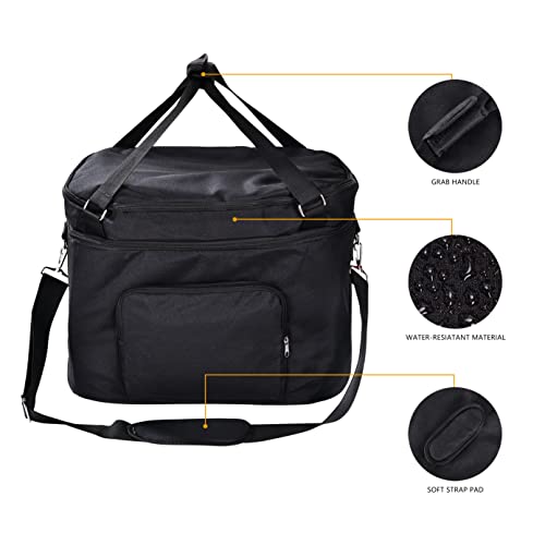 Double Layers Slow Cooker Bag,Carry Case with Top Zip Compartment and Accessory Pocket , Insulated Slow Cooker Carrier Fits for Most 6-8 Quart Oval Slow Cooker, Fabric waterproof ,Easy to clean.(Bag