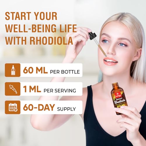 Santegra 57,000 MG Liposomal Active Rhodiola Rosea Supplement, Rhodiola Root Extract, Liquid for High Absorption, Rhodiola Rosea Root Extract Tincture for Energy, Stress, Mood, Vegan, 60 ml