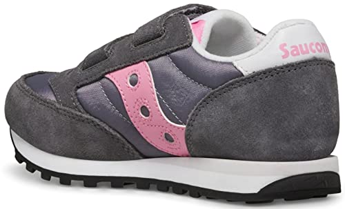 Saucony Jazz Double Hook & Loop Sneaker, Grey/Pink, 10.5 US Unisex Little Kid