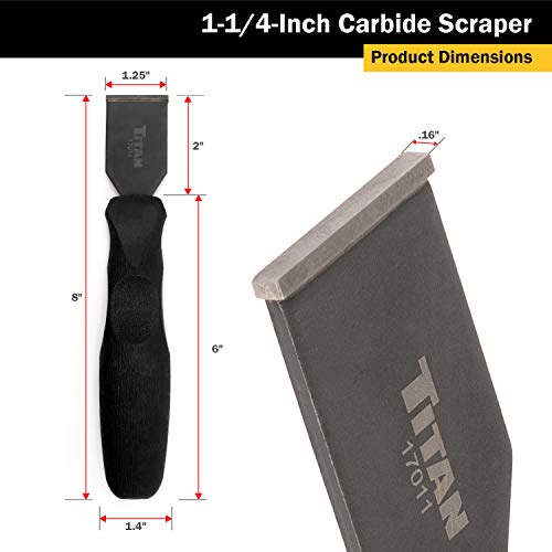 Titan 17022 Carbide Scraper, Long, 1-1/4 Serrated Blade