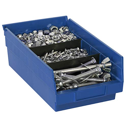 Akro-Mils 30128 Plastic Shelf Bins, Heavy Duty Storage Bins for Garage, Closet, and Drawer Organization, 18-Inch x 4-Inch x 4-Inch, Blue, 12-Pack