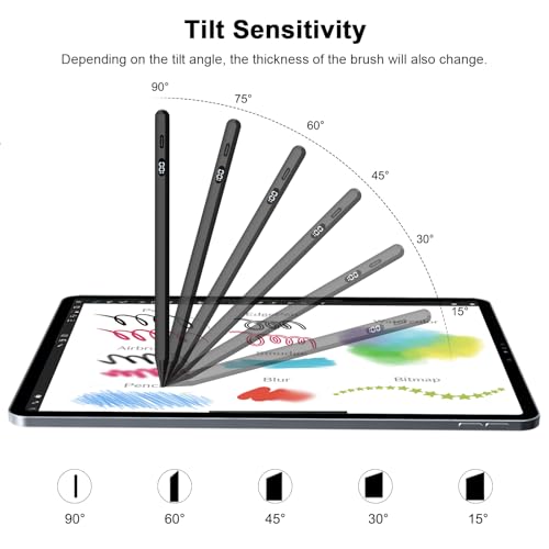 iPencil 2nd Generation, Pencil for iPad with Palm Rejection & Tilt Sensitivity, LED Power Display, Stylus Pen for iPad 6/7/8/9/10, iPad Air 3/4/5, iPad Mini 5/6, iPad Pro 11''/12.9''(2018-2023)