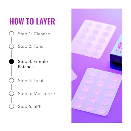 Good Molecules Pimple Patches (60 Patches) - Ultra-Thin Hydrocolloid Patches To Conceal Whiteheads, Blackheads And Blemishes, Target Ance and Impurities - Skin Care For Face With Cellulose And Pectin