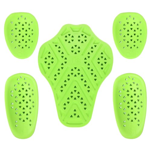 KEMIMOTO CE Level 1 Back Armor Protector Pad, CE Level 2 Elbow and Shoulder Certified, Anti Impact Inserts for Motorcycle Jackets (5 PC Set)