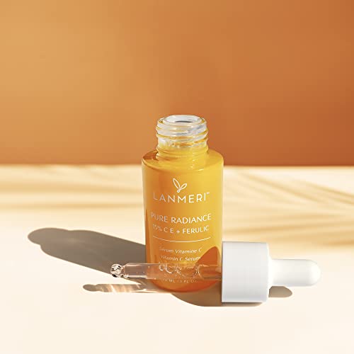 Vitamin C Face Serum - CE Ferulic Facial Serum with 15% Pure L-Ascorbic Acid, Ferulic Acid, Vitamin E, & Hyaluronic Acid - Anti Aging, Anti Wrinkle Skin Brightening Serum, 30ml/1oz.