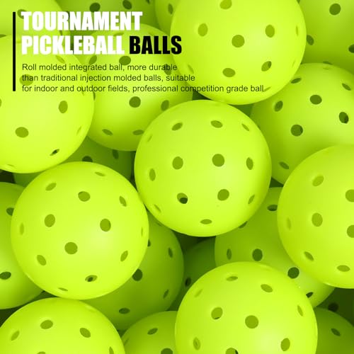 Guvixumi Pickleball Balls, Frosted Surface Pickleballs,Optic Green Outdoor Pickleball Balls,40 Holes Pickle Balls,8 Pack Outdoor Pickleballs with 8 Frosted Anti-Slip Overgrip