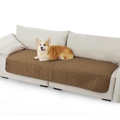 Bedsure 100% Waterproof Couch Cover for Dogs Washable - Non Slip Waterproof Dog Blanket for Couch Sofa, Lightweight Furniture Protector Durable for Pet Cat Puppy with Non-Slip Bottom, Brown, 40x50IN