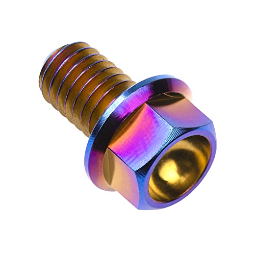 Wanyifa Titanium Ti Flange M6 10 15 20 25 30 35 40 45 50 55 60 65 70 75 80 90 100mm Bolt Screw for Motorcycle Modified Pack fo 4 (M6x60mm, Gold)