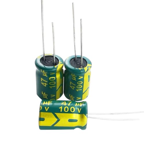 YUNGUI 20pcs 47uF 100V Capacitor,47uf Electrolytic Capacitors High Frequency Aluminum Radial Leads Polarized Capacitor 8X12MM