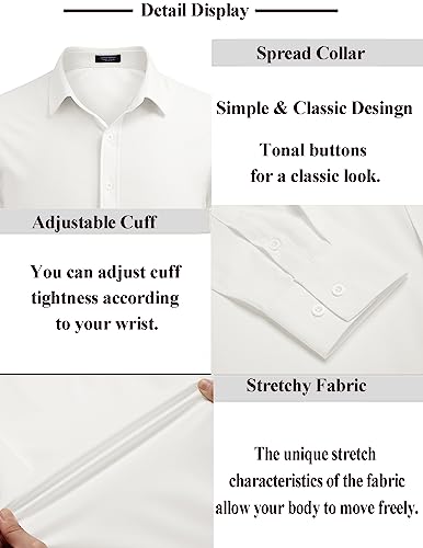 COOFANDY Men's Dress Shirts Long Sleeve Casual Button Down Shirts Printed Dress Shirt