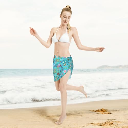 Wizfuyq Black and White Cow Pattern Sarong Beach Wrap Chiffon Swimsuit Cover Ups Bikini Wrap Bathing Suit Beach Dress for Women (One Size)
