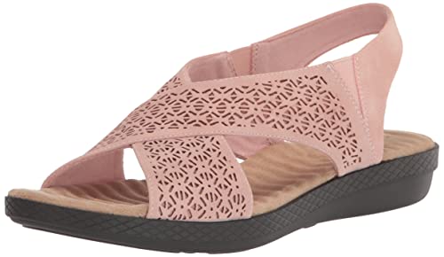 Easy Street Women's Claudia Wedge Sandal, Sand, 9.5 Narrow