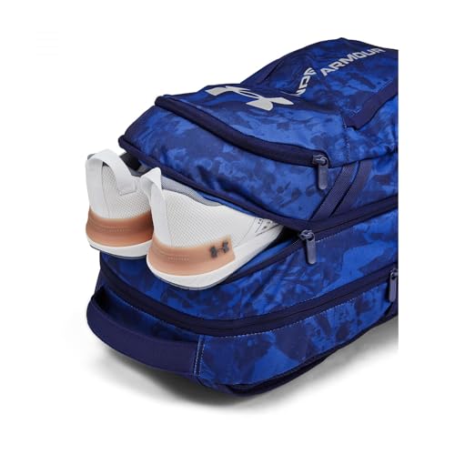 Under Armour Unisex-Adult Hustle 6.0 Backpack, (432) Tech Blue/Navy Magic/Metallic Silver, One Size Fits Most