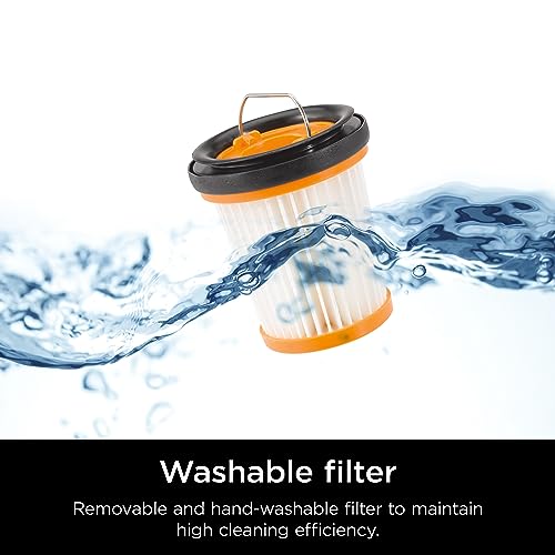 Shark WV201BK WANDVAC Cordless Hand Vac, Lightweight & Portable at 1.4 lbs. with Powerful Suction, Charging Dock, One-Touch Empty for Car & Home,Mattress,Duster Crevice Tool Included,Black(Pack of 1)
