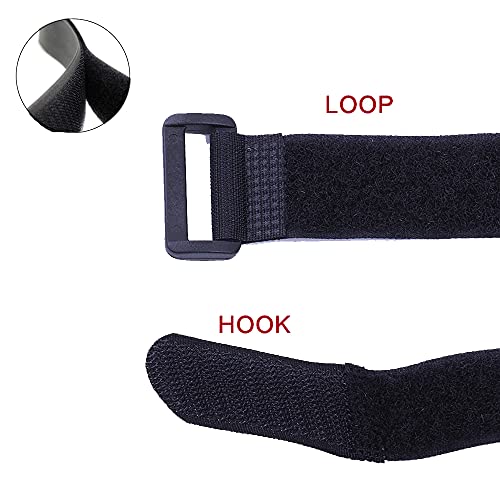 HUAPX Fastening Nylon Strap with Buckle,10Pack Reusable Self-Adhesive Hook and Loop Cable Securing Straps,Adjustable Cinch Straps for Cords Organized and Tidy(1" x 8")