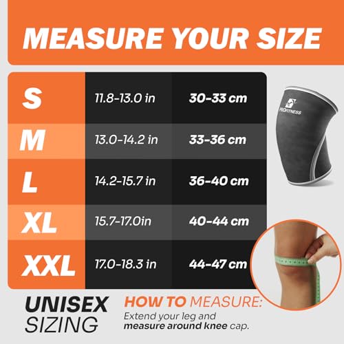 Knee Sleeves Weightlifting Women & Men - 7mm Thick Lifting Knee Sleeves Provides Knee Support for Men & Women crossfit knee sleeves - Knee Sleeves for Squats (Black, Small)