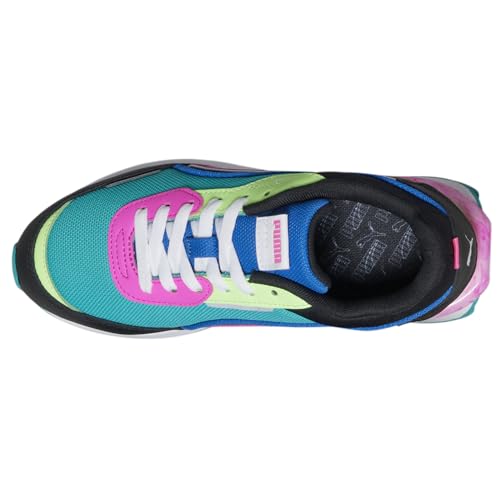 PUMA Women's City Rider Marble Sneaker, Green/Black/Luminous Pink, 7