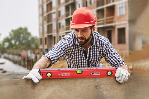 Kapro - 770 Exodus Professional Box Level - 12" - With 45° Vial & Ruler - For Leveling, Measuring, Marking, and Cutting - Features 3 Vials, Precise Straightedge, and Wall-Grip