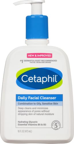 Cetaphil Daily Facial Cleanser, Normal to Oily Skin, 16 Fl Oz