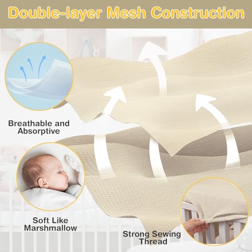 Muslin Crib Sheets for Girls and Boys,Baby Crib Sheets,Baby Sheets for Crib,Soft Crib Sheets Fitted Baby Toddler Bed Sheets 28" x 52"Inch (1 Pack Fog)