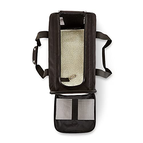 Amazon Basics Soft-Sided Mesh Pet Travel Carrier for Dog, Cat, Medium, 16.5" L x 9.4" W x 9.8" H, Black