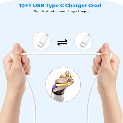 USB C Charger for MacBook Air MacBook Pro 13 14 15 16 inch,M1 M2 M3 Apple Laptop Charger,2Pack 30W USB C Power Adapter for iPad,iPhone 15 Pro Max,10FT Extra Long USB-C Cable MacBook Pro/Air,iPad Pro