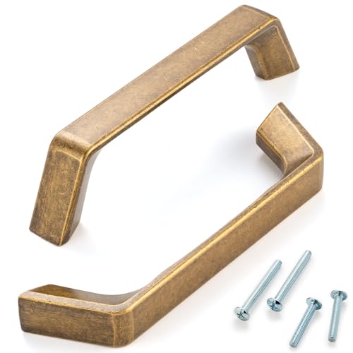 ASKANO 10 Pack 5 inch Hole Centers, Antique Iron Cabinet Pulls Antique Silver Cabinet Handles Vintage Iron Kitchen Hardware for Cabinets ZP2210 Drawer Bedroom Dresser Bathroom Vanity Cupboard
