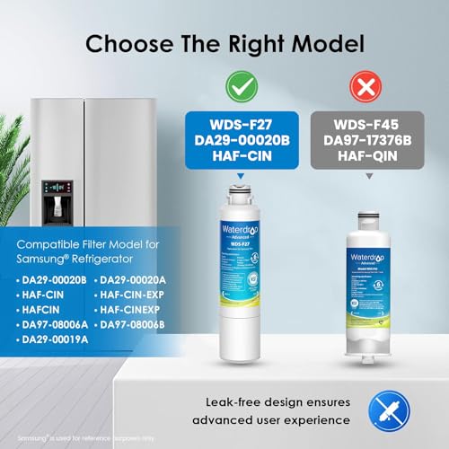 Waterdrop DA29-00020B πππ
ππ&ππ πππ«ππ’ππ’ππ Refrigerator Water Filter, Replacement for Samsung HAF-CIN/EXP, DA29-00020B-1, RF263BEAESR, (Package May Vary)