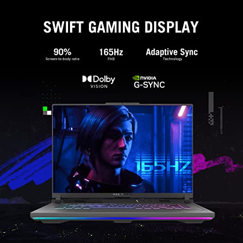 ASUS ROG Strix G16 (2023) Gaming Laptop, 16” 16:10 FHD 165Hz, GeForce RTX 4060, Intel Core i7-13650HX, 16GB DDR5, 512GB PCIe SSD, Wi-Fi 6E, Windows 11, G614JV-AS73, Eclipse Gray