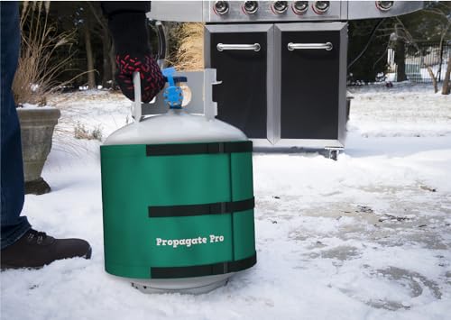 20 Pound Propane Gas LP Cylinder Tank Heater by Propagate Pro | 110V Heating Wrap Blanket for 5 Gallon Buckets 30, 40 LB, Insulated Protective Cover Safely Heats Year Round Use 120V (5GAL-20LB/LP)